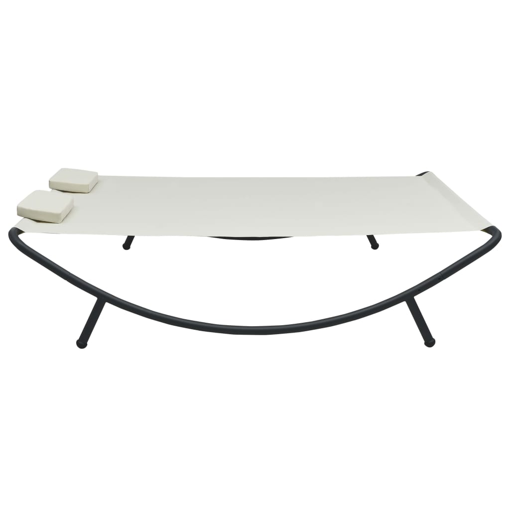 Outdoor Lounge Bed Fabric Garden Patio Lounge Seating Multi Colors-vidaXL-Cream-Urbanheer