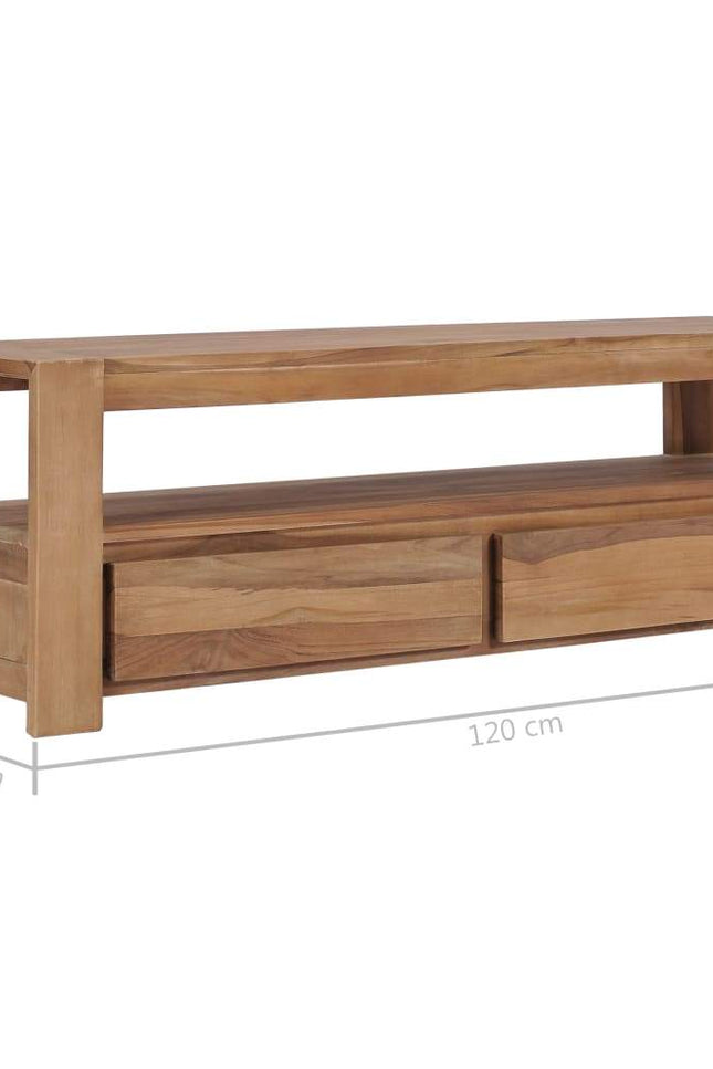 Tv Cabinet 47.2"X11.8"X15.7" Solid Teak Wood-vidaXL-Urbanheer