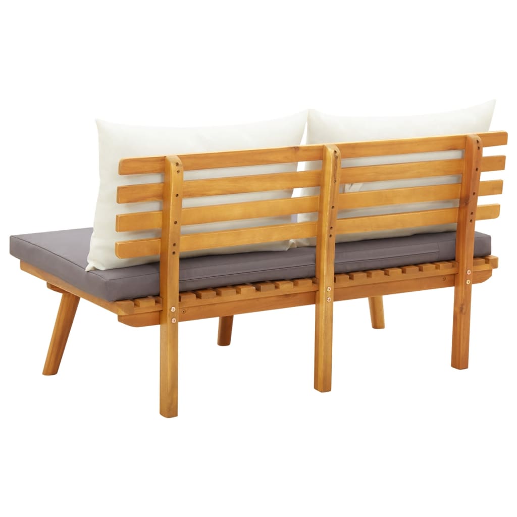 Patio Bench With Cushions 45.3" Solid Acacia Wood-vidaXL-Urbanheer