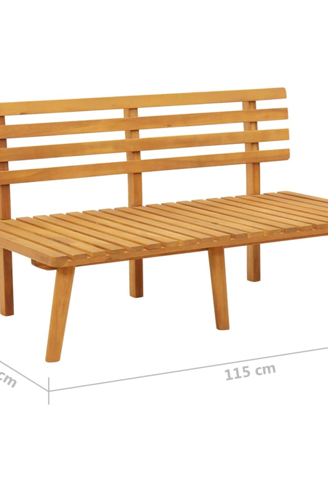 Patio Bench With Cushions 45.3" Solid Acacia Wood-vidaXL-Urbanheer