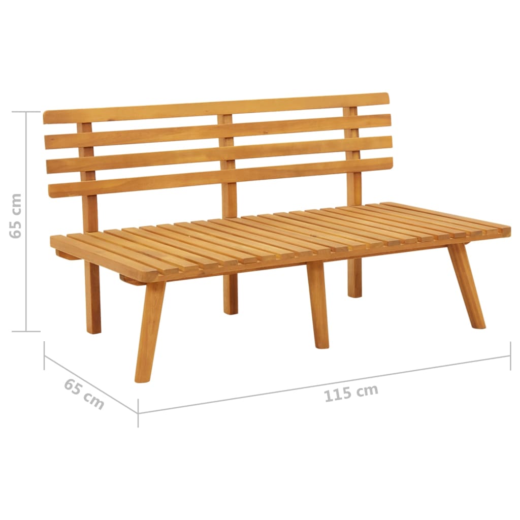 Patio Bench With Cushions 45.3" Solid Acacia Wood-vidaXL-Urbanheer
