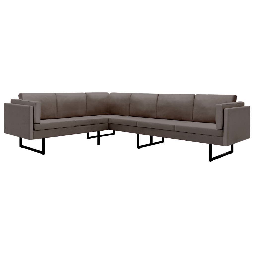 Corner Sofa L-Shaped Fabric Steel Chaise Lounge Loveseat Multi Colors-vidaXL-light gray-Urbanheer