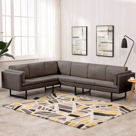 Corner Sofa L-shaped Fabric Steel Chaise Lounge Loveseat Multi Colors