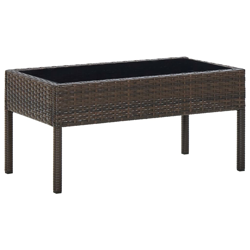 Patio Table Poly Rattan Garden Furniture Coffee Table Multi Colors-vidaXL-Black-Urbanheer