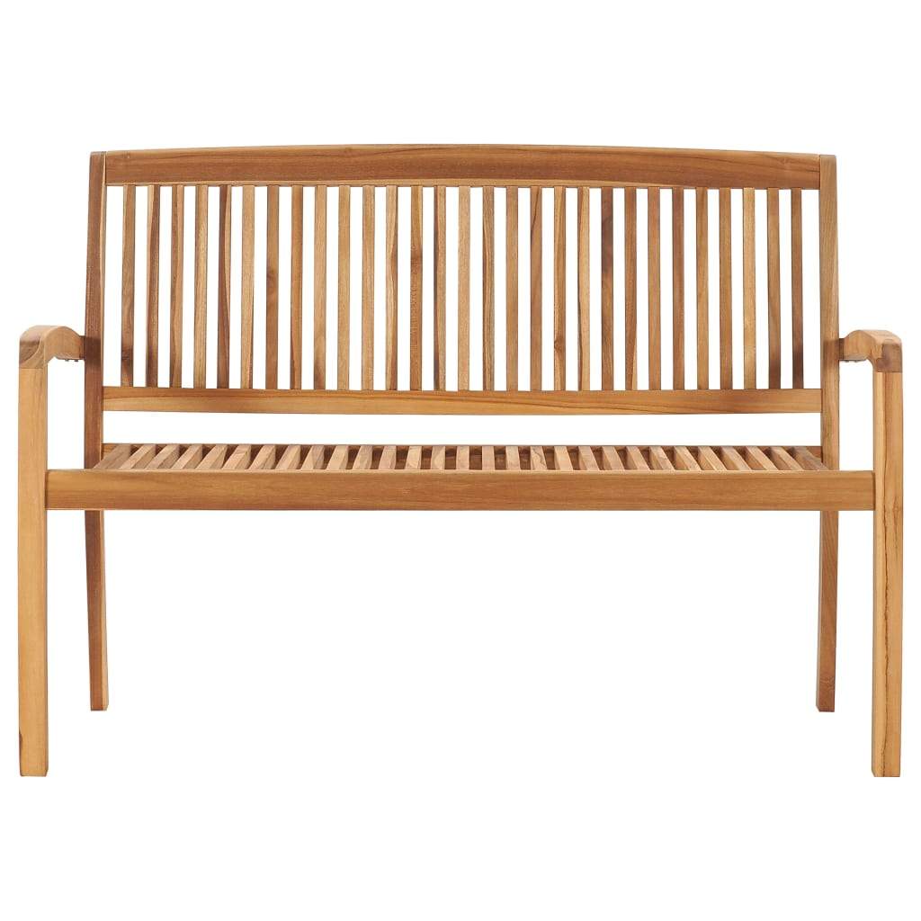 Solid Teak Wood 2-Seater Stacking Garden Bench Lounge Seat 50.6"/62.6"-vidaXL-50.6"/ 2-Urbanheer