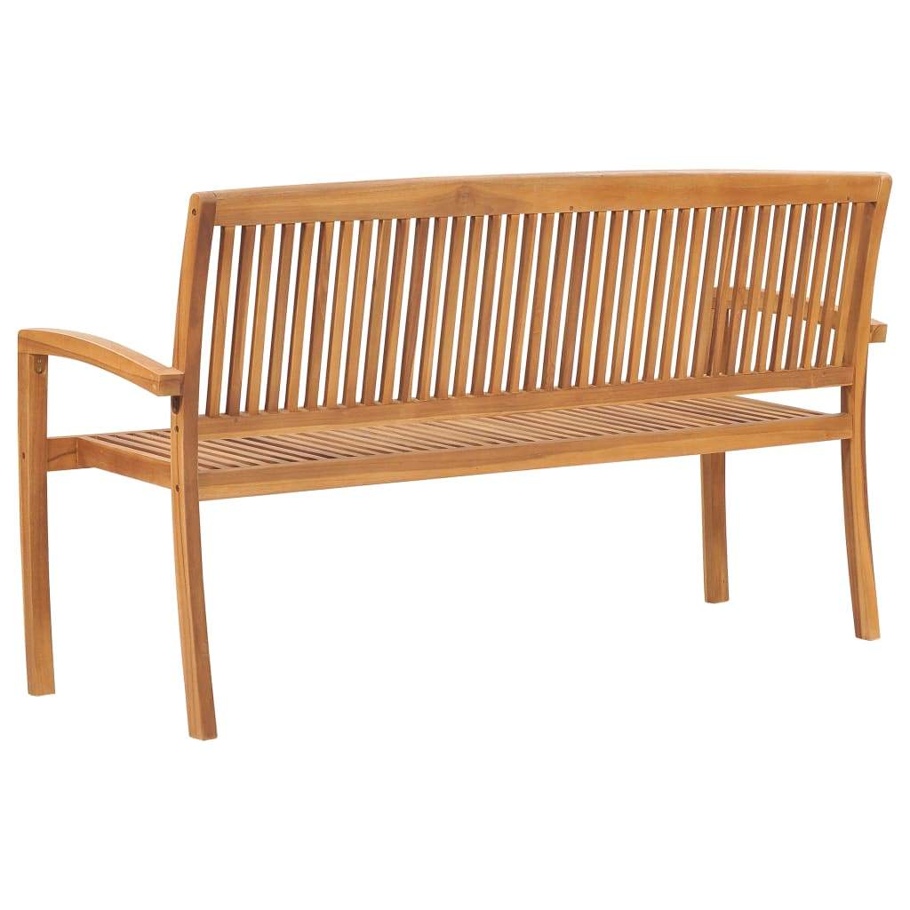 Solid Teak Wood 2-Seater Stacking Garden Bench Lounge Seat 50.6"/62.6"-vidaXL-50.6"/ 2-Urbanheer