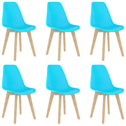2/4/6x Dining Chairs Blue Plastic Home Kitchen Dinner Room Seating-vidaXL-Blue-6 pcs-Urbanheer