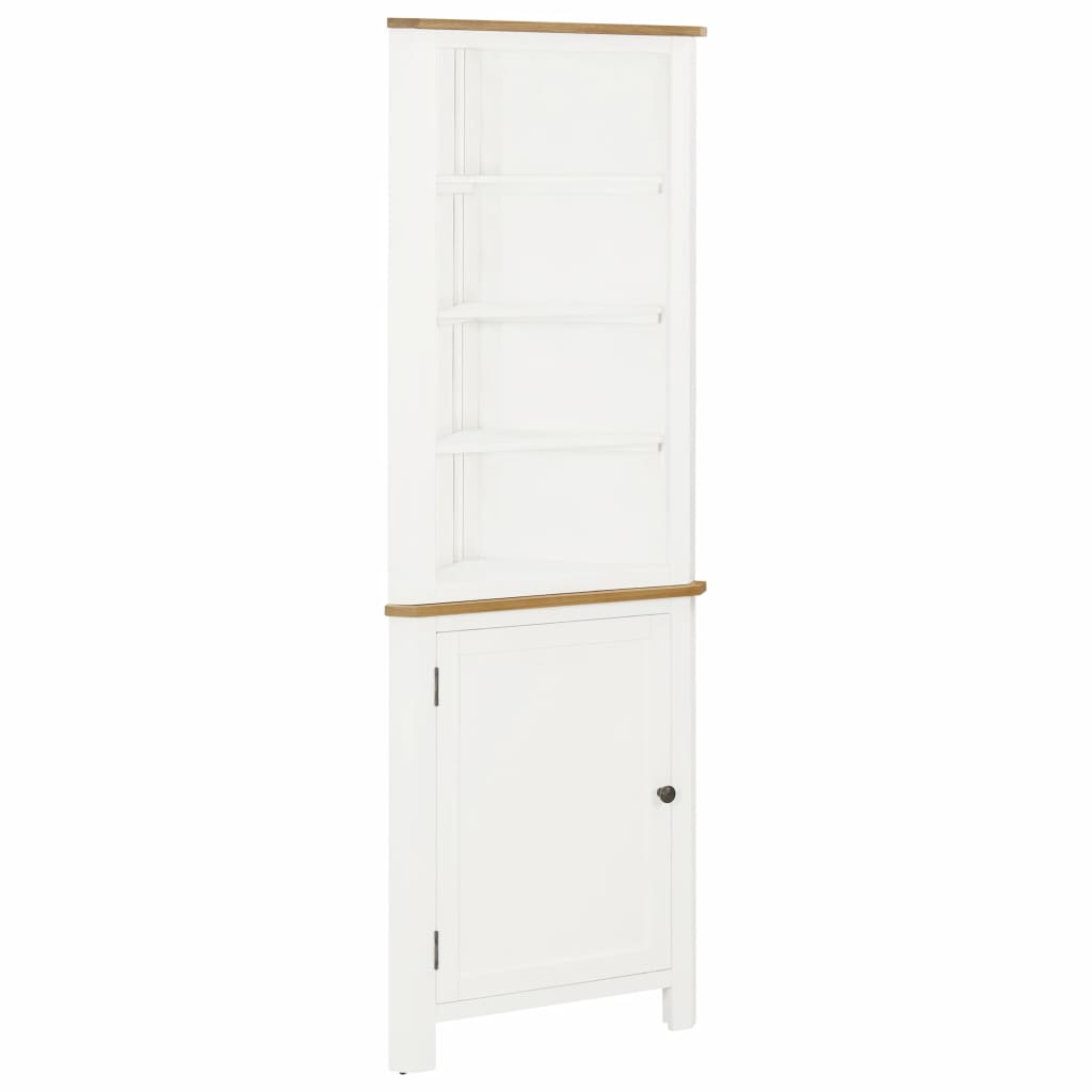 Corner Cabinet Solid Oak Wood Storage Living Room White/Light Wood-vidaXL-Brown-Urbanheer