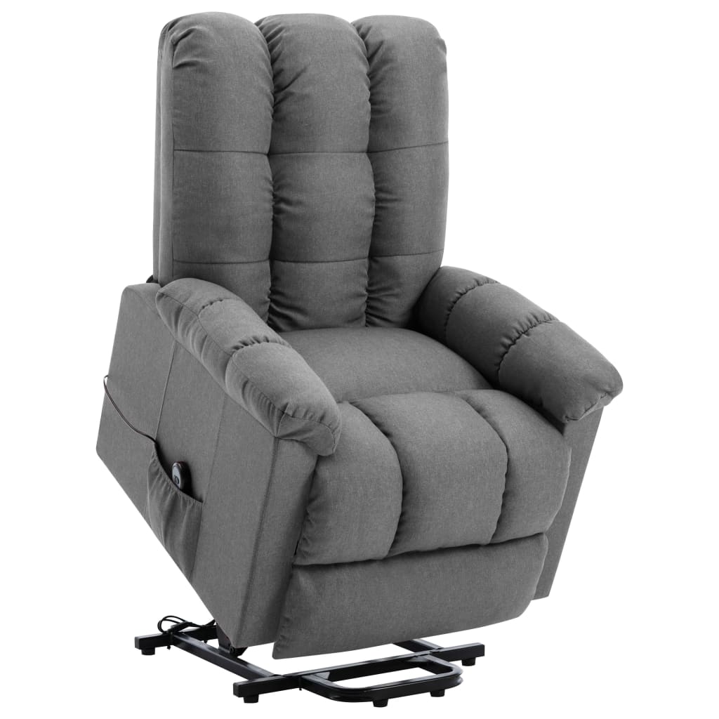 Vidaxl Stand-Up Recliner Fabric Reclining Armchair Lounge Seating Multi Colors-Furniture > Chairs > Armchairs, Recliners & Sleeper Chairs-vidaXL-Light gray-Urbanheer