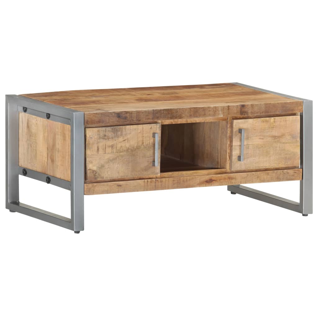 Vidaxl Coffee Table 37.4"X19.7"X15.7" Rough Mango Wood-Furniture > Tables > Accent Tables > Coffee Tables-vidaXL-Urbanheer