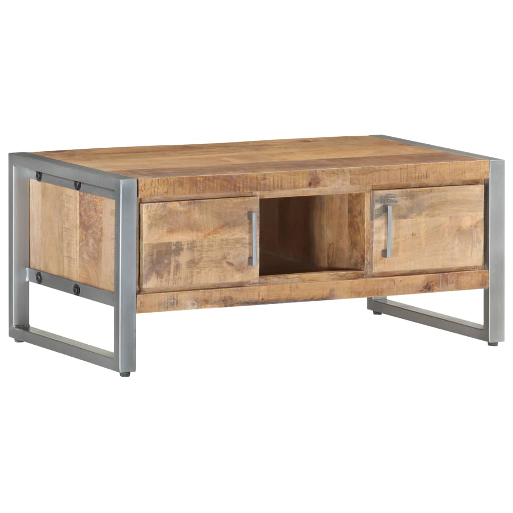 Vidaxl Coffee Table 37.4"X19.7"X15.7" Rough Mango Wood-Furniture > Tables > Accent Tables > Coffee Tables-vidaXL-Urbanheer