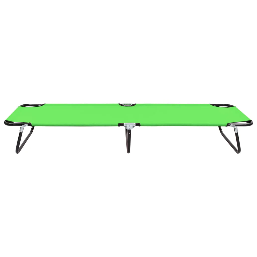 Folding Sun Lounger Steel Garden Sunbed Camping Lounge Bed Multi Colors-vidaXL-Green-Urbanheer