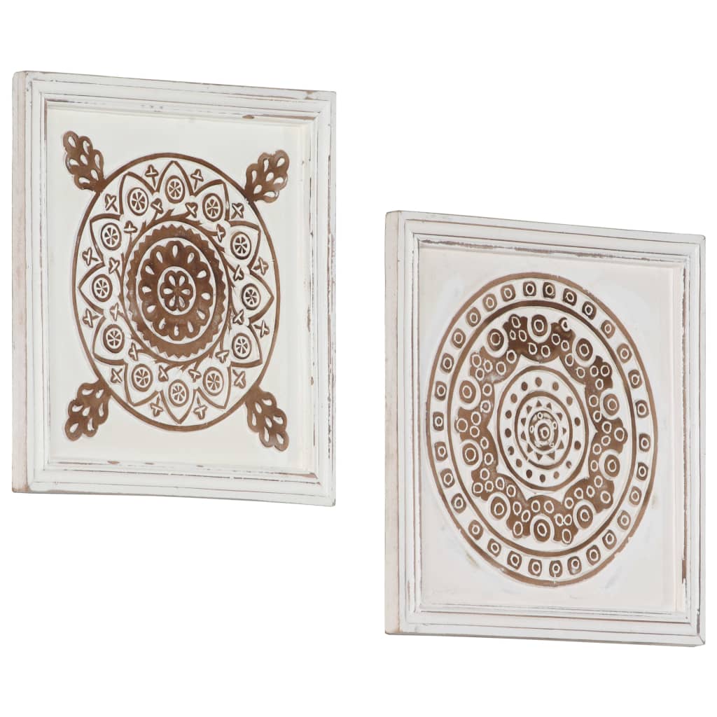 Hand-Carved Wall Panels 2 Pcs Mdf 15.7"X15.7"X0.6"-vidaXL-Urbanheer