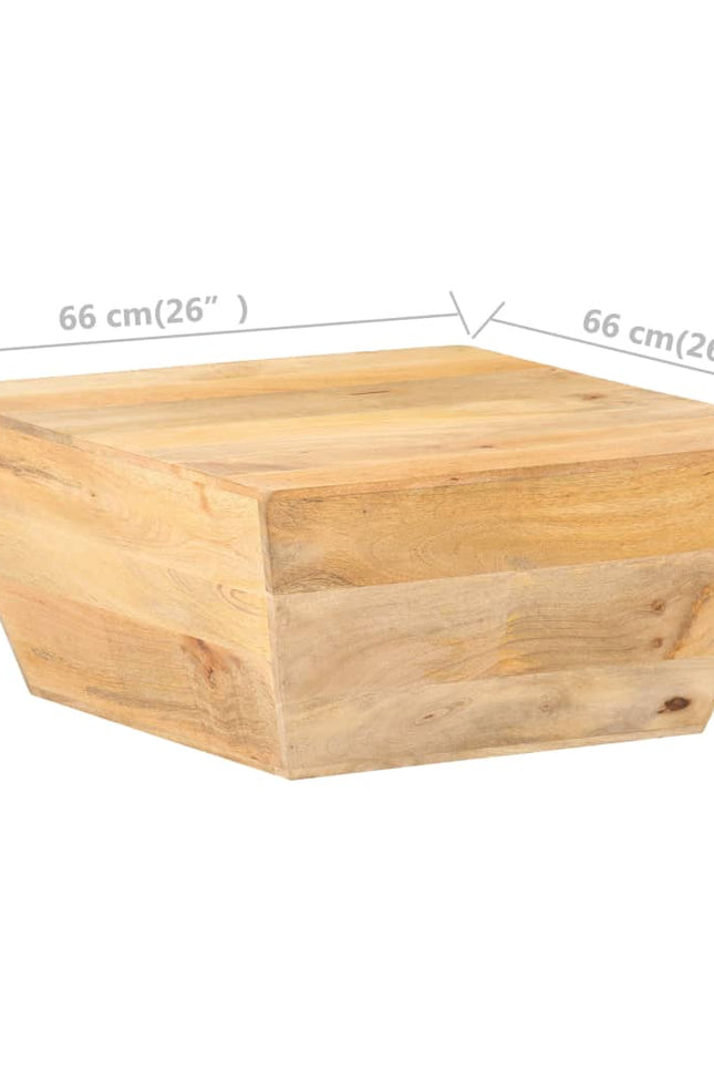 Vidaxl Coffee Table V-Shape 26"X26"X11.8" Solid Mango Wood-Furniture > Tables > Accent Tables > Coffee Tables-vidaXL-Urbanheer