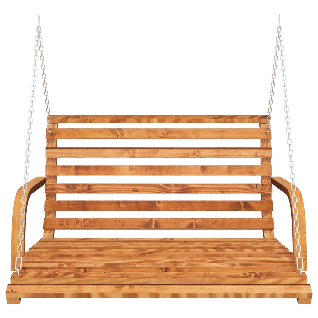Vidaxl Swing Bench Solid Bent Wood With Teak Finish 49.6"X36.2"X24.8"-Home & Garden > Lawn & Garden > Outdoor Living > Porch Swings-vidaXL-Urbanheer