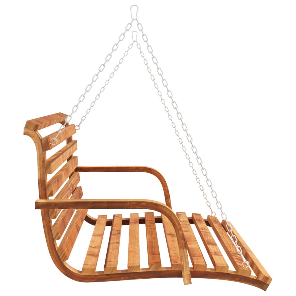 Vidaxl Swing Bench Solid Bent Wood With Teak Finish 49.6"X36.2"X24.8"-Home & Garden > Lawn & Garden > Outdoor Living > Porch Swings-vidaXL-Urbanheer
