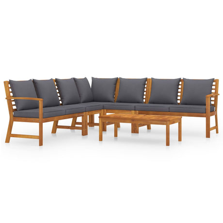 vidaXL 6 Piece Patio Lounge Set with Cushion Solid Acacia Wood-0