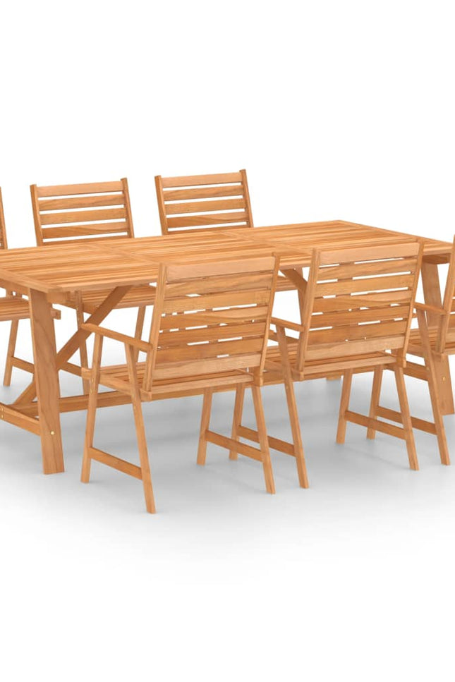 Solid Wood Acacia Patio Dining Set Garden Outdoor Furniture 7/9 Piece-vidaXL-7-Urbanheer