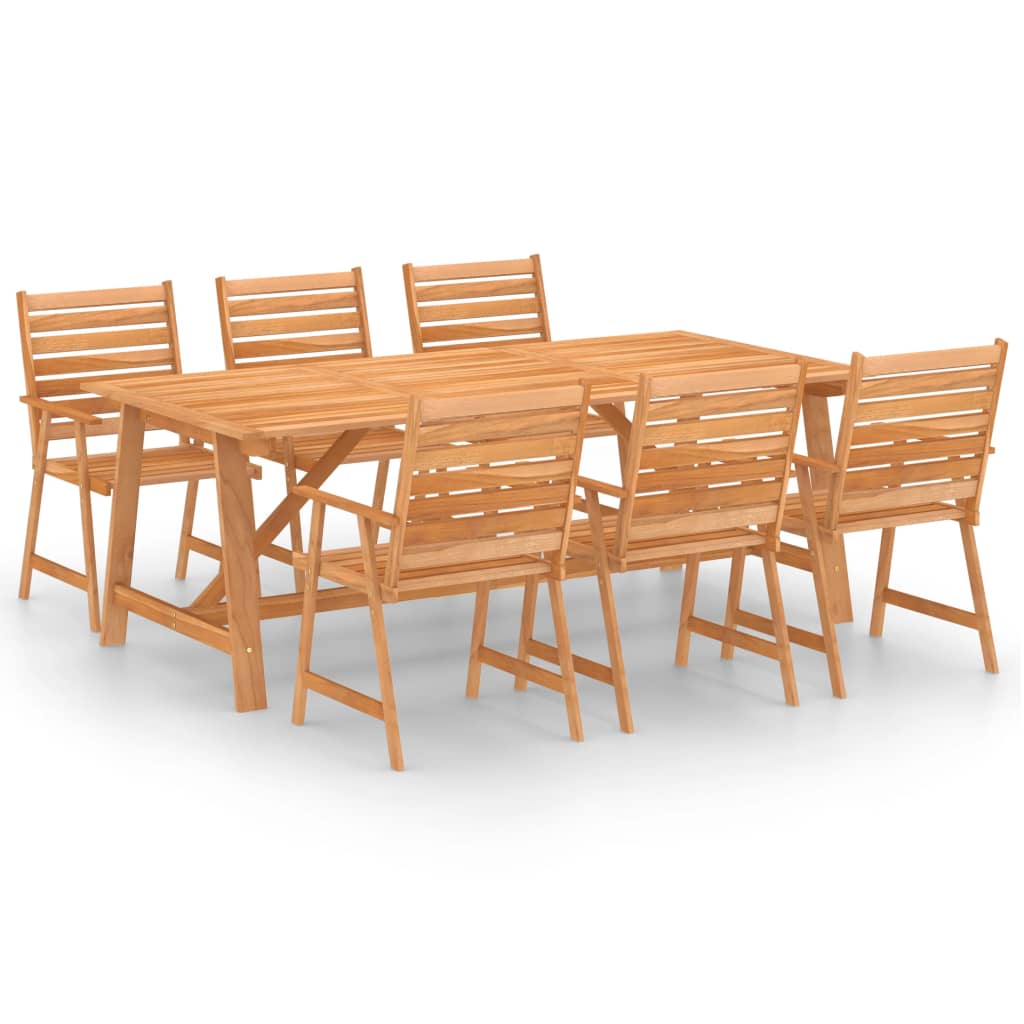 Solid Wood Acacia Patio Dining Set Garden Outdoor Furniture 7/9 Piece-vidaXL-7-Urbanheer