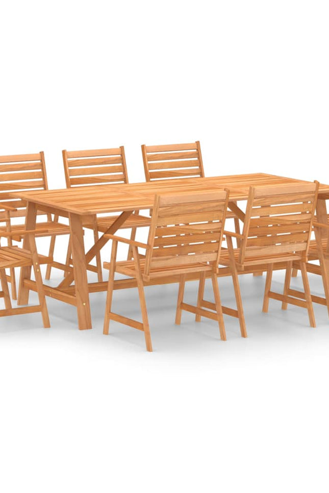 Solid Wood Acacia Patio Dining Set Garden Outdoor Furniture 7/9 Piece-vidaXL-9-Urbanheer
