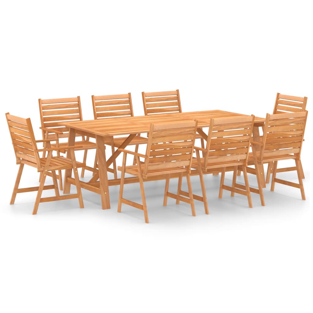 Solid Wood Acacia Patio Dining Set Garden Outdoor Furniture 7/9 Piece-vidaXL-9-Urbanheer
