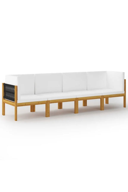 4-Seater Patio Sofa With Cushion Solid Acacia Wood-vidaXL-Urbanheer