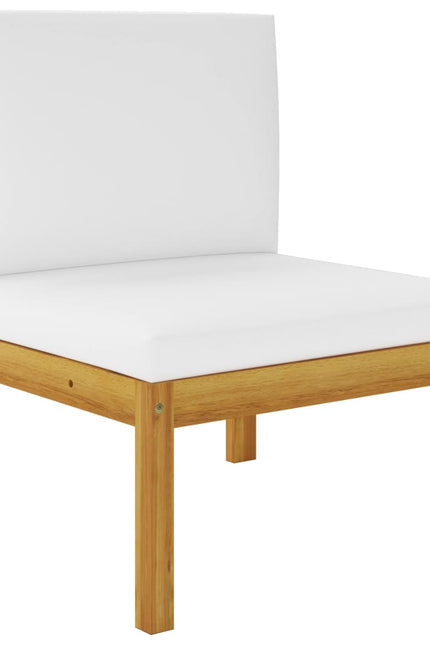 11 Piece Patio Lounge Set with Cushions Cream Solid Acacia Wood-vidaXL-Urbanheer