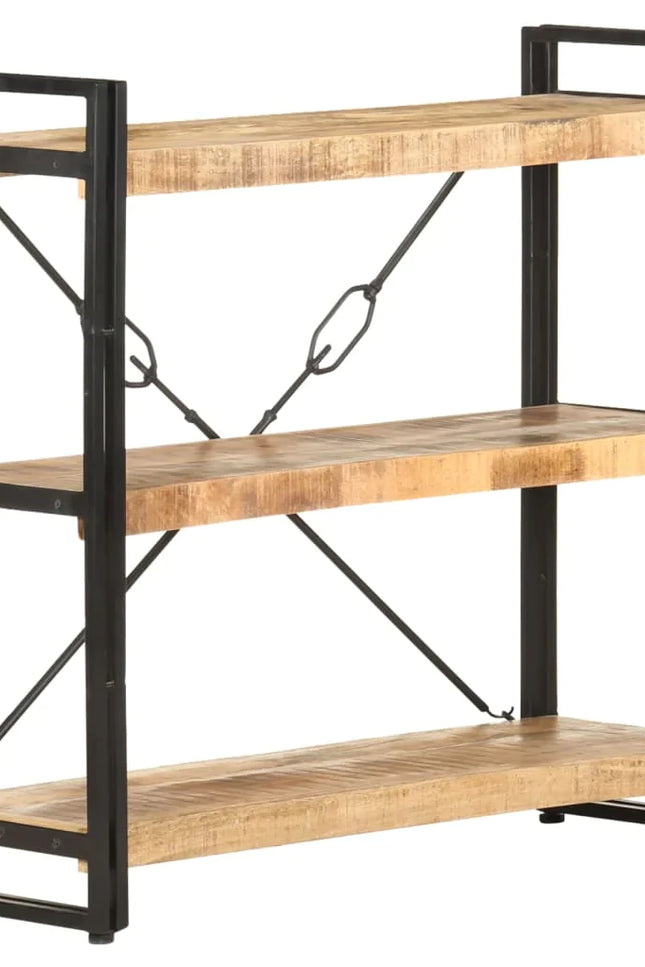 3-Tier Bookcase 35.4"X11.8"X31.5" Solid Mango Wood