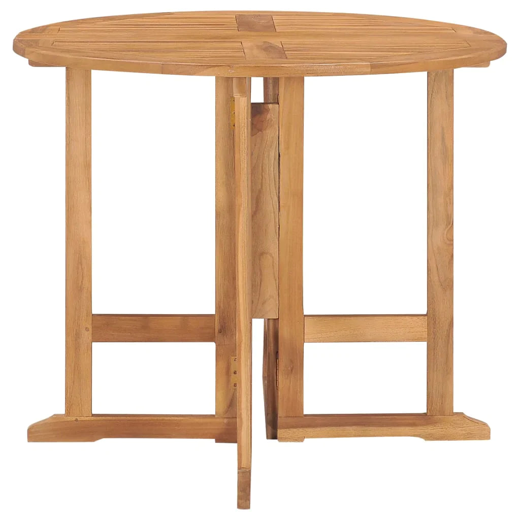 5 Piece Folding Patio Dining Set Solid Teak Wood-Furniture > Outdoor Furniture > Outdoor Furniture Sets-vidaXL-Urbanheer