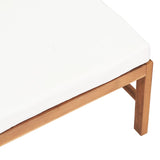 Footrest with Cream Cushion Solid Teak Wood