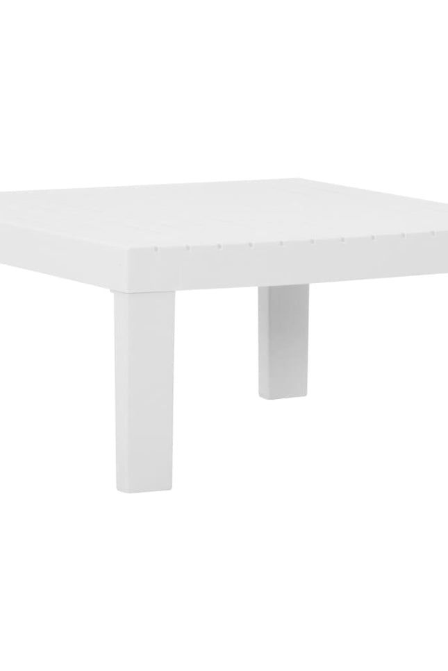 Garden Lounge Table Outdoor Patio Table Furniture Plastic Gray/White-vidaXL-White-Urbanheer