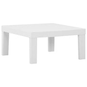 Garden Lounge Table Outdoor Patio Table Furniture Plastic Gray/White-vidaXL-White-Urbanheer