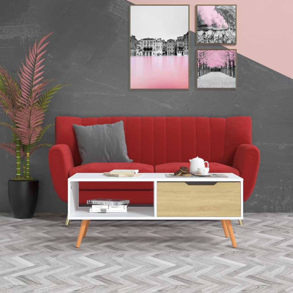 Coffee Table Chipboard Home Side Couch Table Furniture Multi Colors-vidaXL-Black-Urbanheer