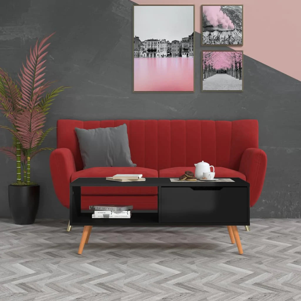 Coffee Table Chipboard Home Side Couch Table Furniture Multi Colors-vidaXL-Black-Urbanheer
