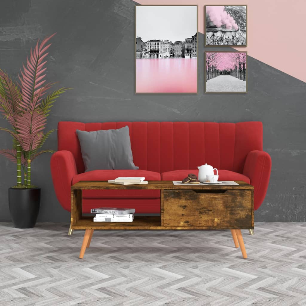 Coffee Table Chipboard Home Side Couch Table Furniture Multi Colors-vidaXL-Black-Urbanheer