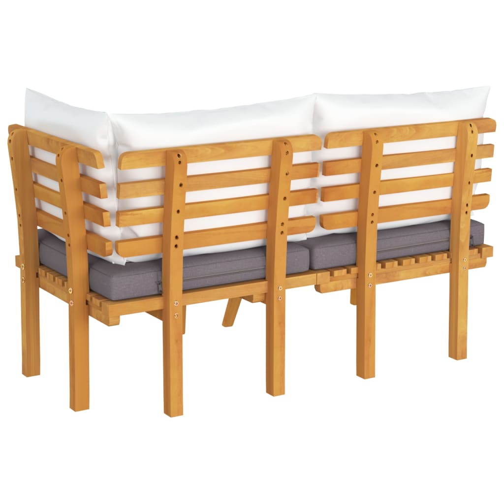 2 Piece Patio Lounge Set With Cushions Solid Acacia Wood-vidaXL-Urbanheer