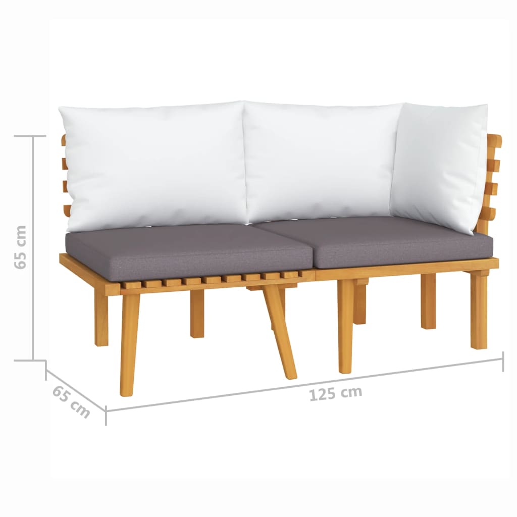 2 Piece Patio Lounge Set With Cushions Solid Acacia Wood-vidaXL-Urbanheer