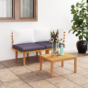 2 Piece Patio Lounge Set With Cushions Solid Acacia Wood-vidaXL-Urbanheer
