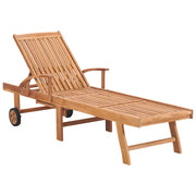 Vidaxl Sun Loungers 2 Pcs With Table And Cushion Solid Teak Wood-Furniture > Outdoor Furniture > Outdoor Seating > Sun Loungers-vidaXL-Urbanheer