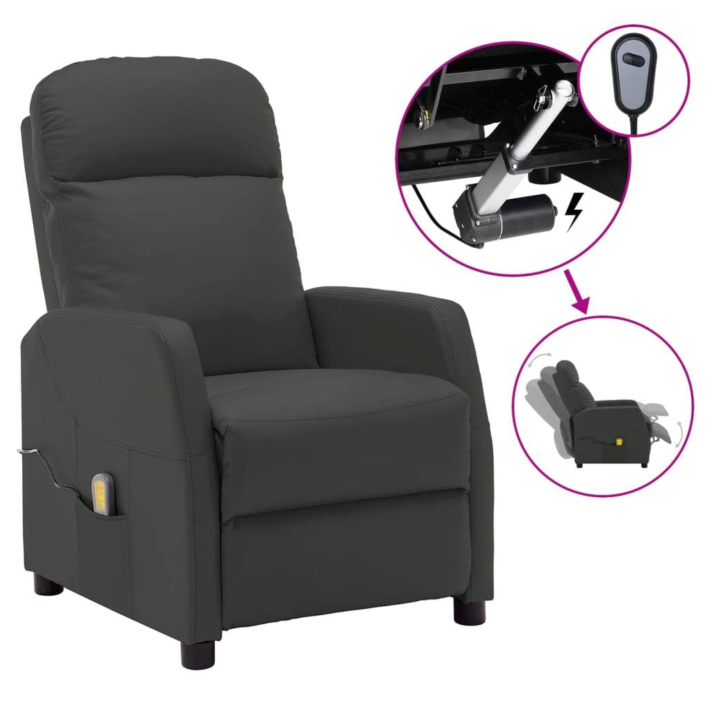 Vidaxl Electric Massage Reclining Chair Faux Leather Recliner Multi Colors-Furniture > Chairs > Electric Massaging Chairs-vidaXL-Black-Urbanheer
