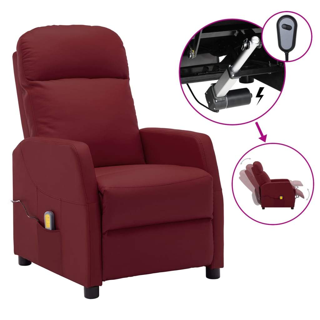 Vidaxl Electric Massage Reclining Chair Faux Leather Recliner Multi Colors-Furniture > Chairs > Electric Massaging Chairs-vidaXL-Black-Urbanheer