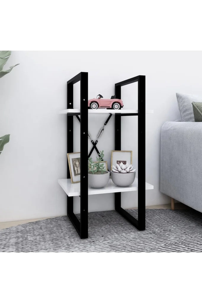 2-Tier Book Cabinet White 15.7"X11.8"X27.6" Chipboard-vidaXL-15.7" x 11.8" x 27.6"-Urbanheer