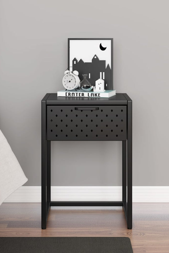 Nightstand Steel Home Indoor Bed Stand Cabinet Furniture Multi Colors-vidaXL-Anthracite-Urbanheer