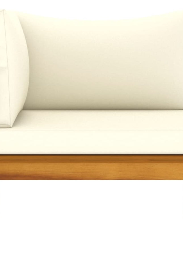 2-Seater Patio Sofa With Cream Cushion Solid Acacia Wood