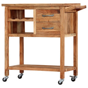 Kitchen Trolley 31.5"X17.7"X35.8" Solid Wood Acacia-vidaXL-Urbanheer
