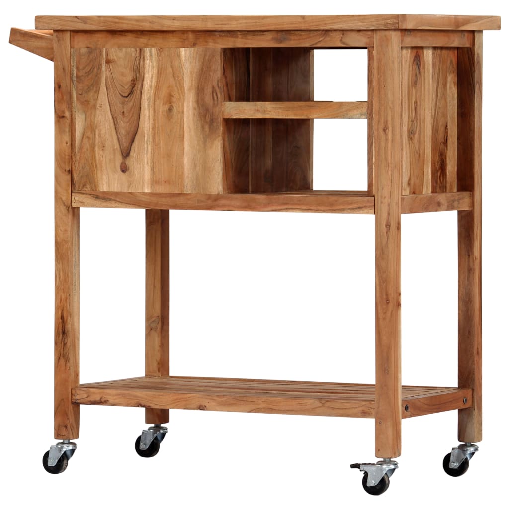 Kitchen Trolley 31.5"X17.7"X35.8" Solid Wood Acacia-vidaXL-Urbanheer