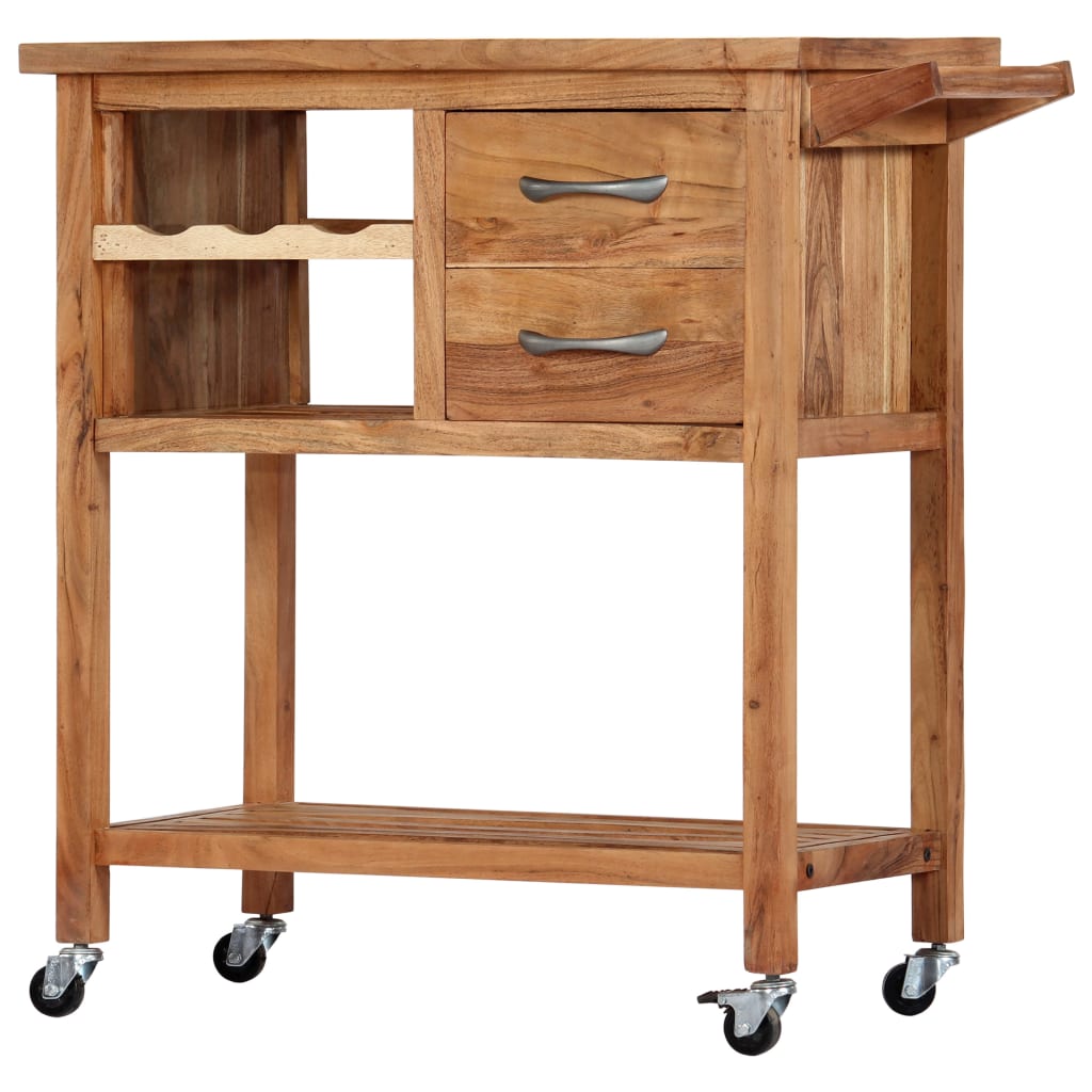 Kitchen Trolley 31.5"X17.7"X35.8" Solid Wood Acacia-vidaXL-Urbanheer