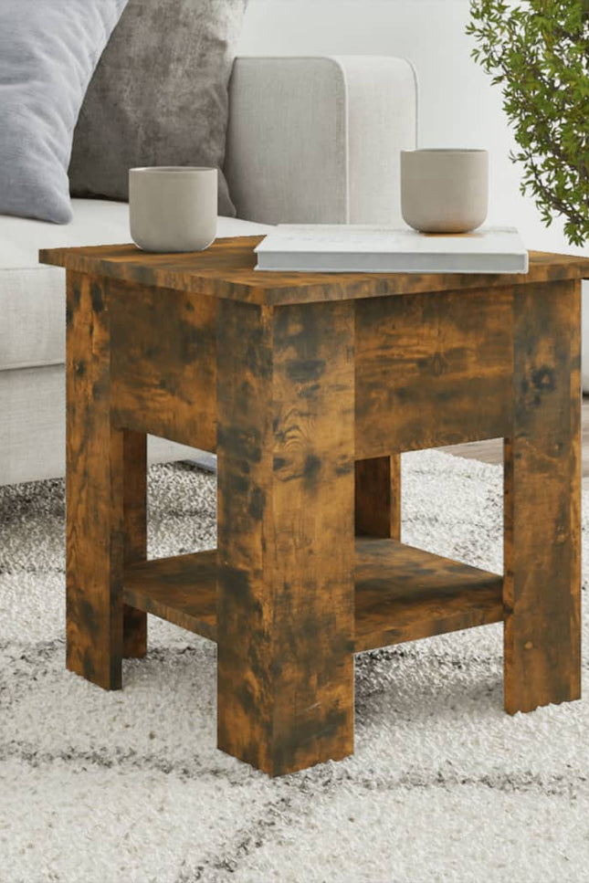 Coffee Table Engineered Wood Tea Table Desk Furniture Multi Colors-vidaXL-Smoked oak-Urbanheer