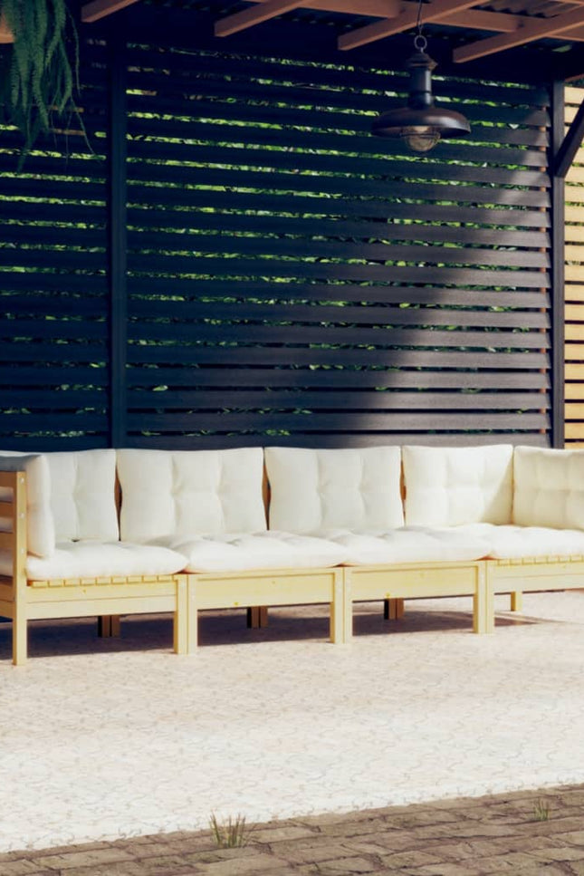 Vidaxl 4 Piece Patio Lounge Set With Cushions Solid Pinewood-Furniture > Outdoor Furniture > Outdoor Furniture Sets-vidaXL-Urbanheer
