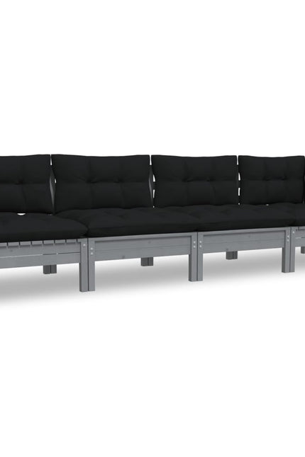 Vidaxl 4 Piece Patio Lounge Set With Cushions Solid Pinewood-Furniture > Outdoor Furniture > Outdoor Furniture Sets-vidaXL-Urbanheer